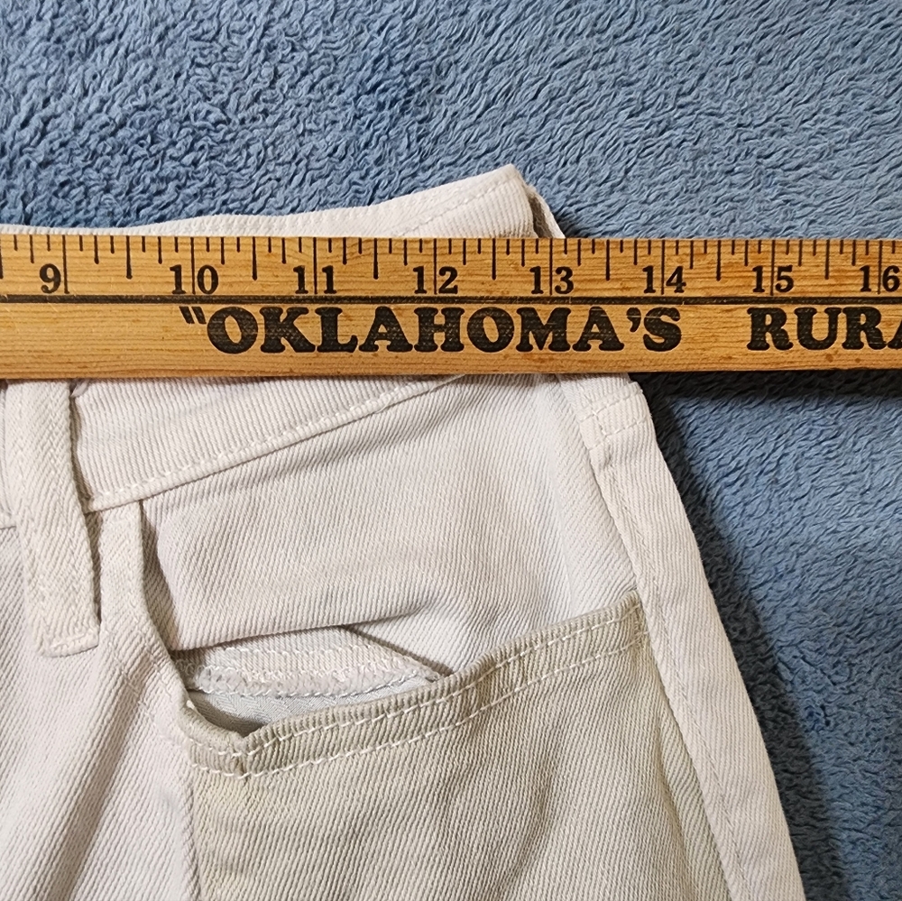 Hollister 27x27 Jeans High Rise Patchwork Vintage Straight Stretch White Beige - Picture 4 of 9